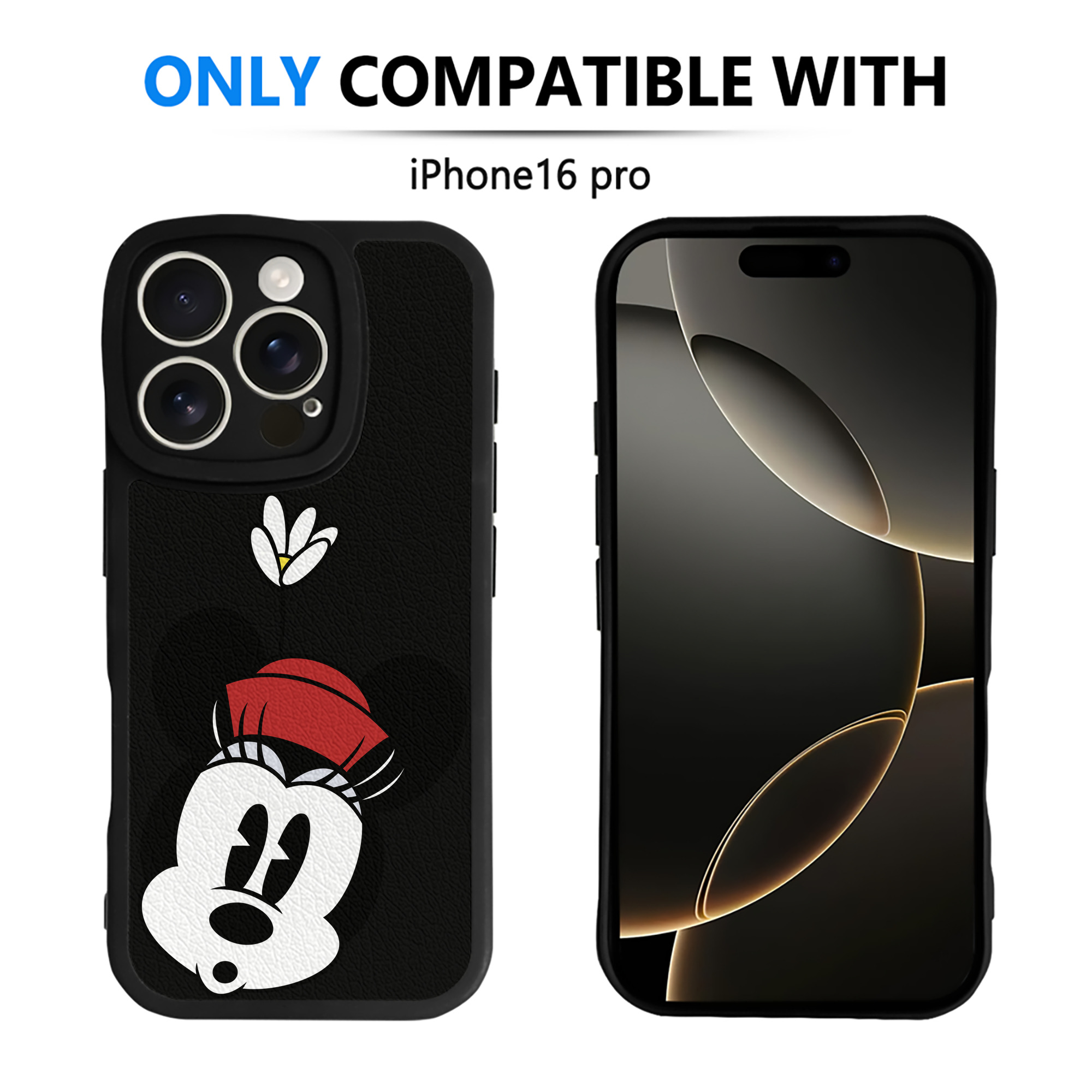 （画像用） ミッキーマウス Mickey Mouse 【iPhone 16シリーズ対応】シリコンスマホケース（レザー調） 材質：シリコン